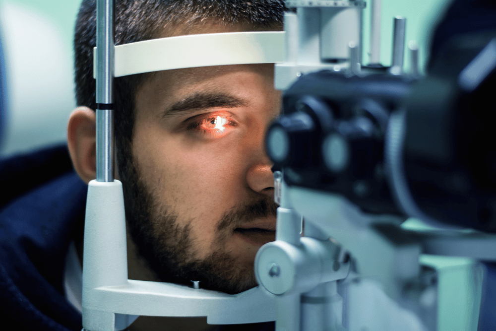 a man getting an eye exam